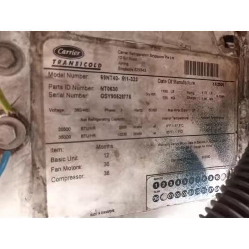 Transportadora 69nt40-511-323 Peças de refrigeração de segunda mão